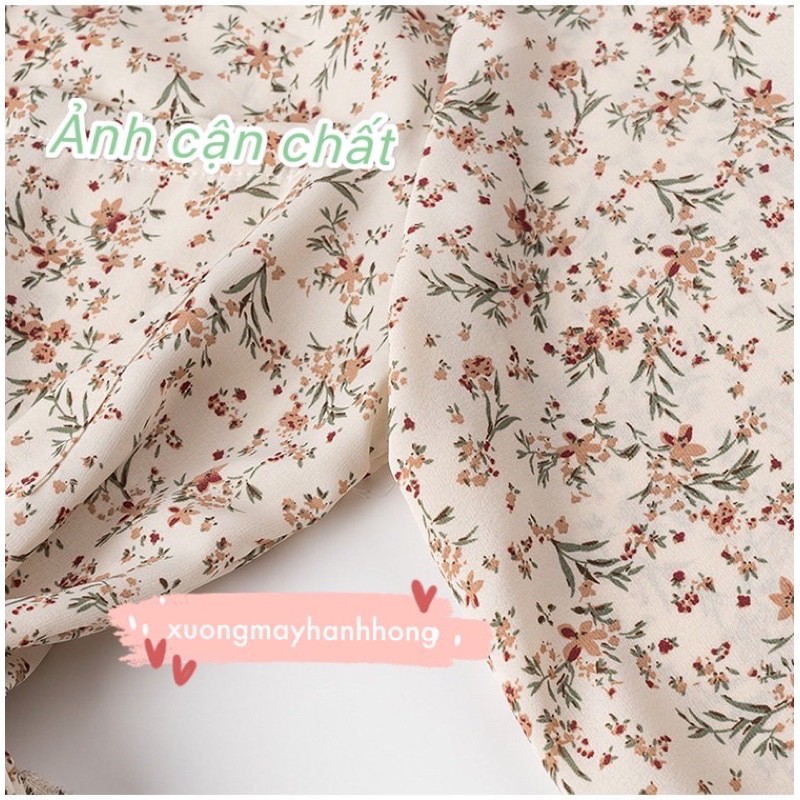 [Video/Ảnh Thật] Váy Hoa Cỏ - Váy hoa nhí dáng dài 2 lớp thắt nơ eo Vintage - Xưởng May Hạnh Hồng | BigBuy360 - bigbuy360.vn