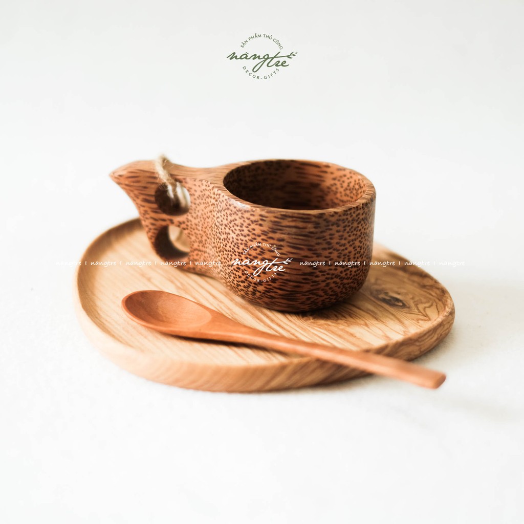 Ly gỗ dừa - Cóc gỗ dừa - Ly quai gỗ dừa