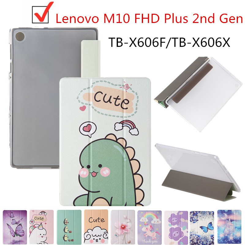 Ốp Lưng Chất Liệu TPU Phối Da PU Cho Lenovo Tab M10 FHD Plus (2nd Gen) TB-X606F/TB-X606X 10.3 inch