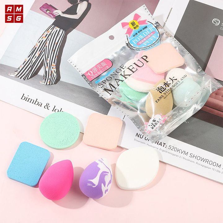 Bông Mút Tán Kem Nền Hồ Lô, Giọt Nước, Vát chéo