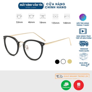 Gọng kính giả cận nữ T509 mắt kính tròn càng kim loại nhiều màu hot trend