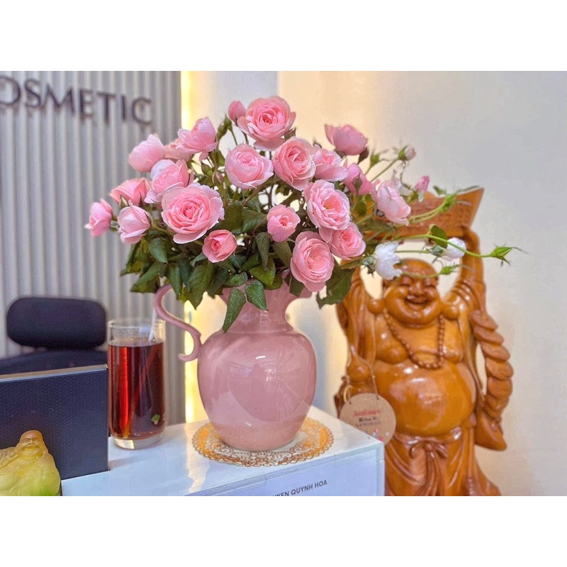 Bình gốm hồng Bát tràng - Lọ hoa Decor