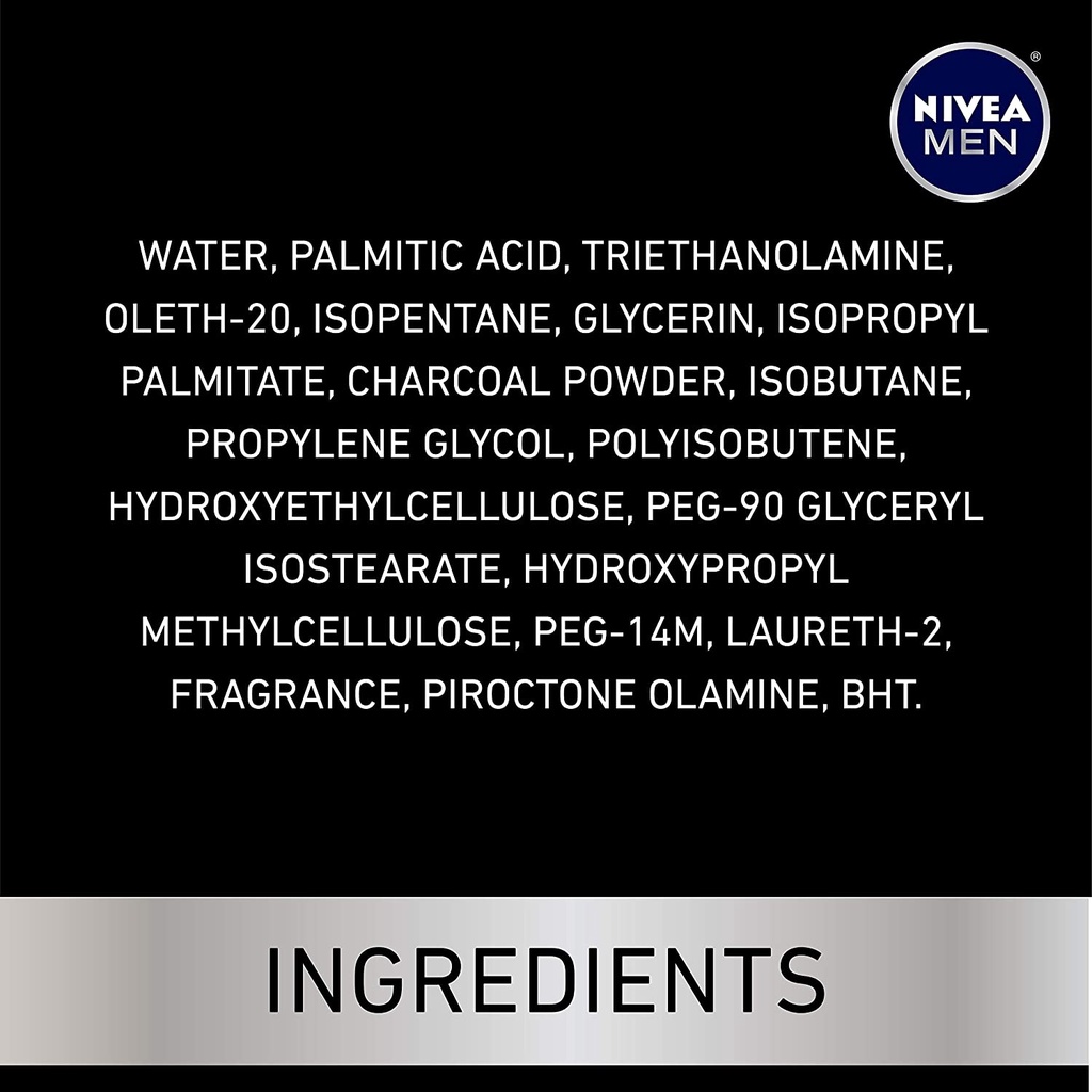 Gel cạo râu sạch sâu chứa than hoạt tính NIVEA Men DEEP Clean Shaving Gel With Natural Charcoal 198g (Mỹ)