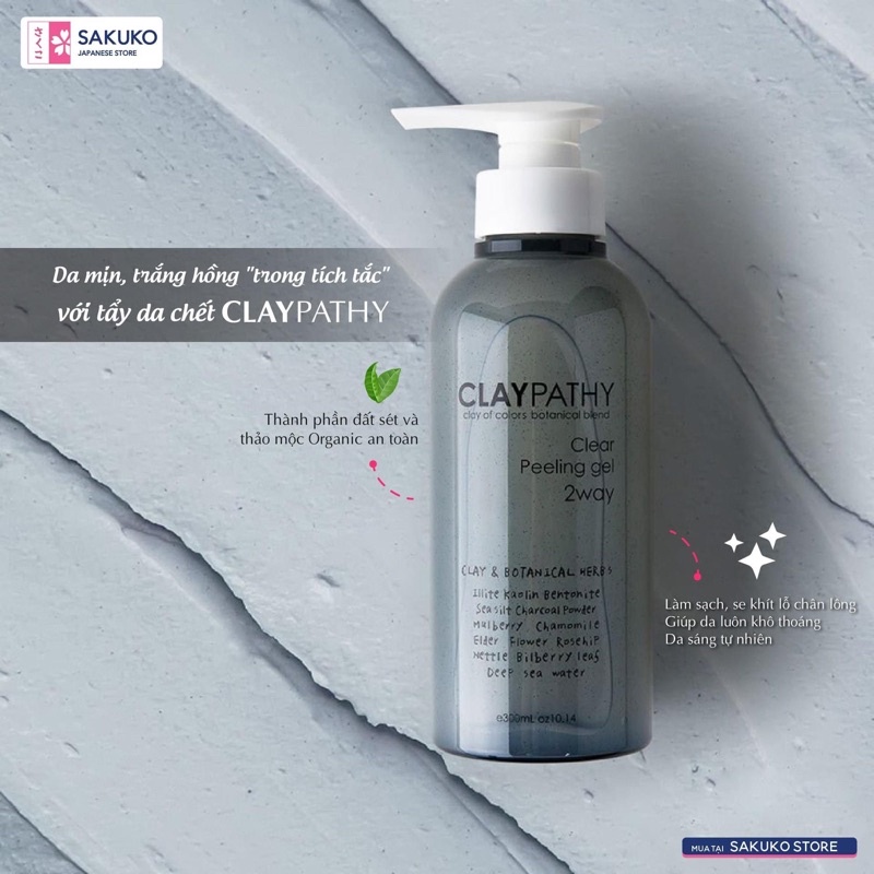 Gel tẩy da chết NHẬT BẢN Claypathy Clear Peeling 300ml-[Hàng Nhật Nội Địa]
