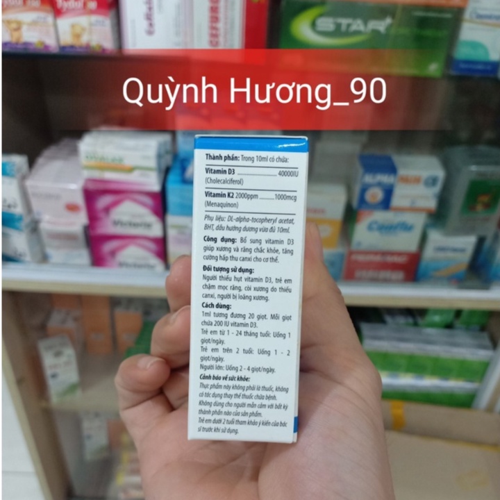 ( Chính Hãng ) BLUEVIT D3-K2 10ml giúp bổ sung vitamin d3 và k2 cho bé yêu