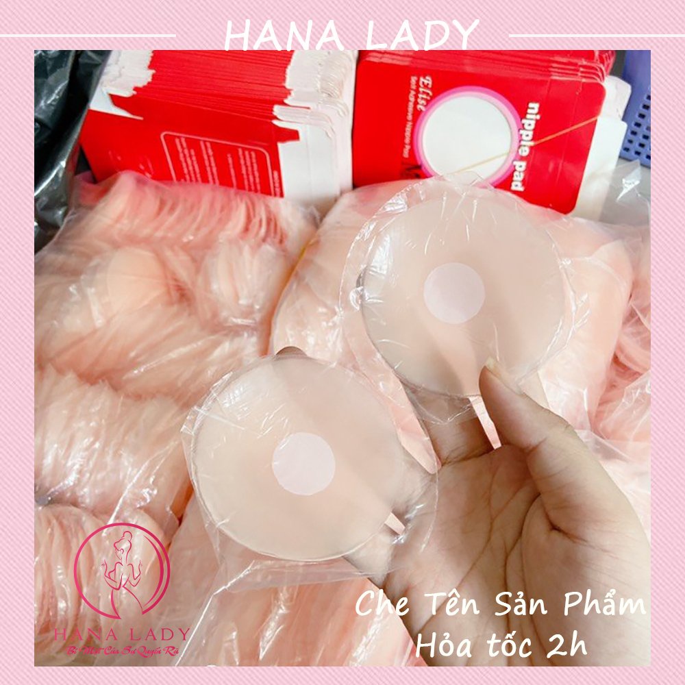 Miếng dán ngực tàn hình thông hơi silicon - Dán ti tròn hộp hồng cao cấp DT036