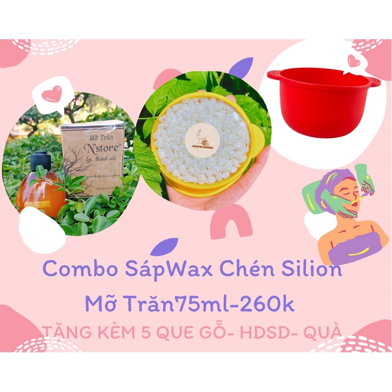 Combo Sáp Wax Chén Mỡ Trăn 75ml