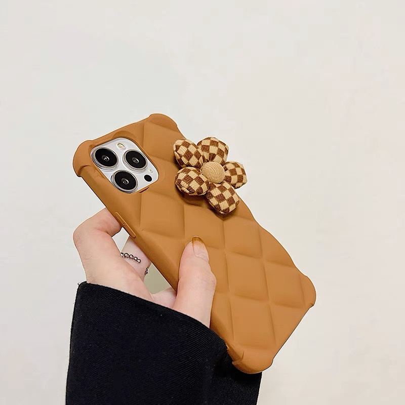 Ốp điện thoại hình hoa màu hồng/ nâu thích hợp cho iphone 13 pro Max 7plus Xr X / Xs Xs Max 11 Promax12pro Max
