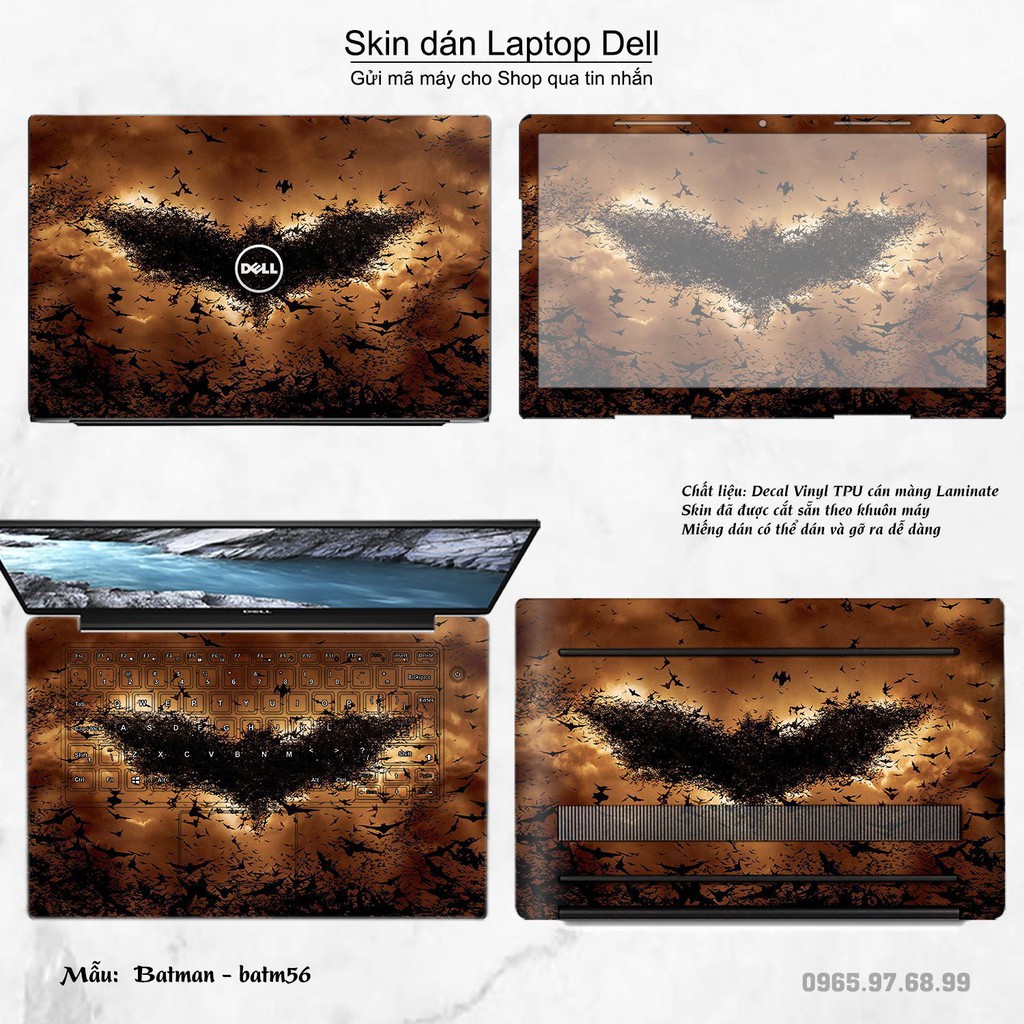 Skin dán Laptop Dell in hình Người dơi _nhiều mẫu 3 (inbox mã máy cho Shop)