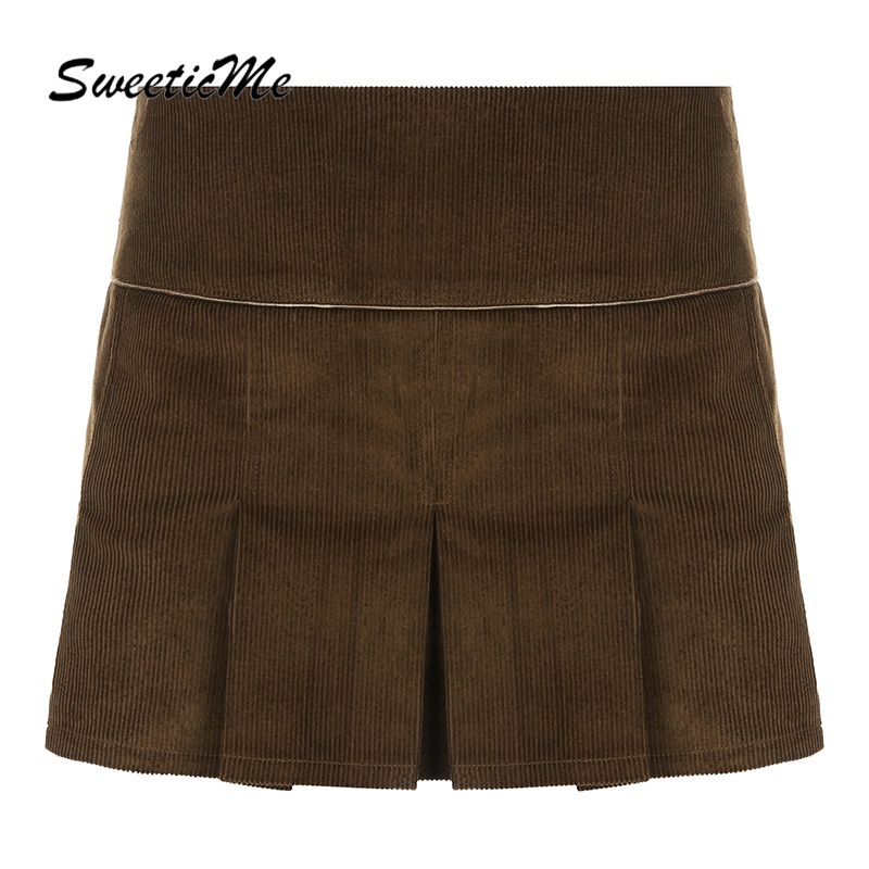 Chân Váy Nhung Chữ A Lưng Thấp Màu Trơn Quyến Rũ Hàng Mới Của Nữ #