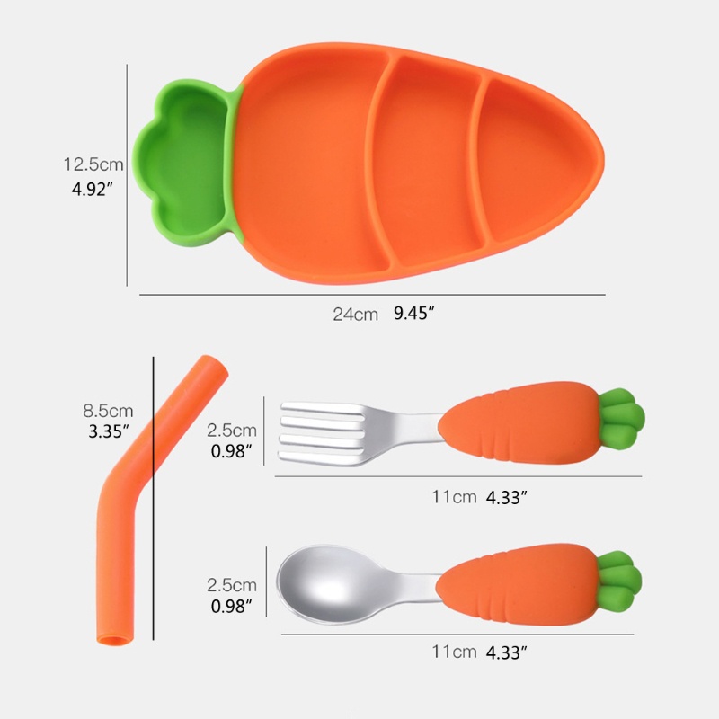 Bộ 4 Tô Ăn Silicone Thân Thiện Với Môi Trường Chống Thấm Nước Cho Bé