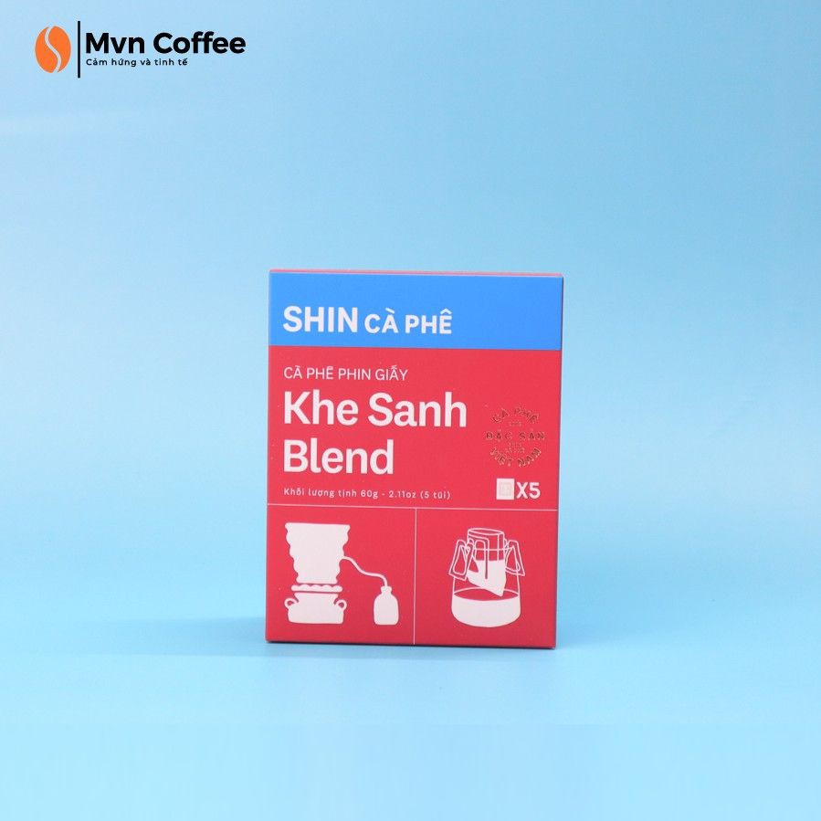 Cà Phê Đặc Sản Phin Giấy tiện lợi - DripBag Khe Sanh Blend (5 gói) 60g - Mvn Coffee