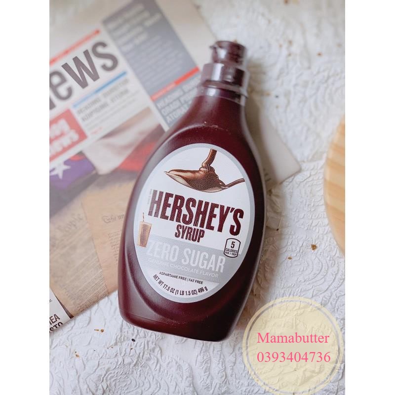 [Siro không đường] Syrup chocolate Hershey's không đường( eat clean, gymer, tiểu đường, keto)