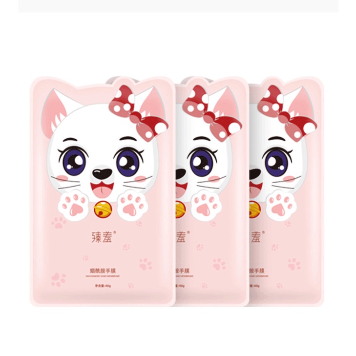 Cặp Mặt Nạ Dưỡng Da Tay Chân Cấp Ẩm Chống Nếp Nhăn Chống Lão Hóa Chăm Sóc Da Hình Chân Mèo Đáng Yêu DANA
