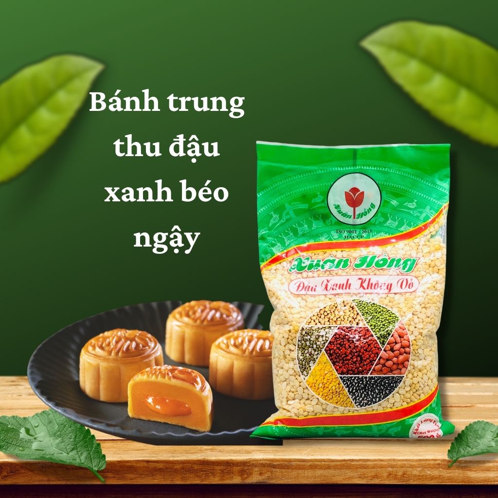 Combo 2 gói Đậu xanh hạt đậu xanh không vỏ đỗ xanh Xuân Hồng 500g