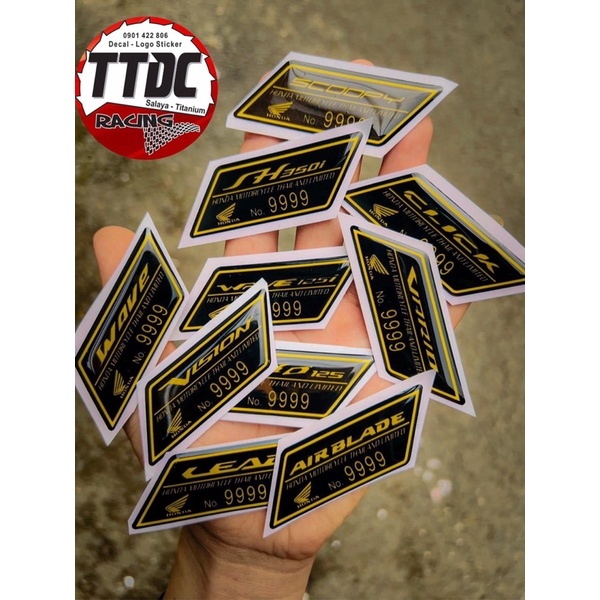 Tem Logo 3D nổi thông số Honda mọi dòng xe 🇹🇭