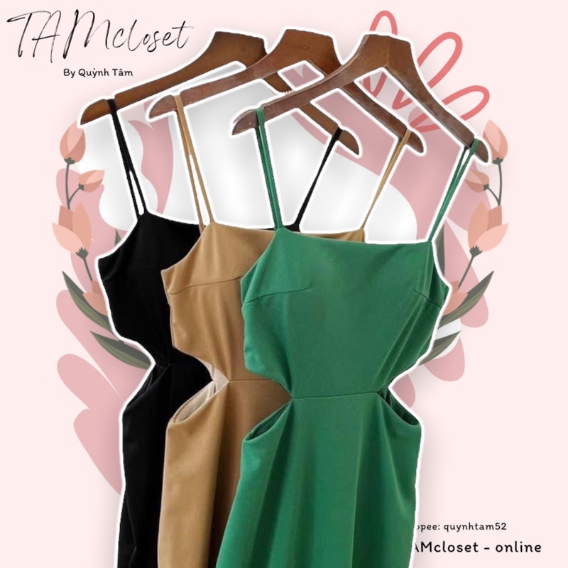 Đầm body thun gân 2 dây bảng - TK959