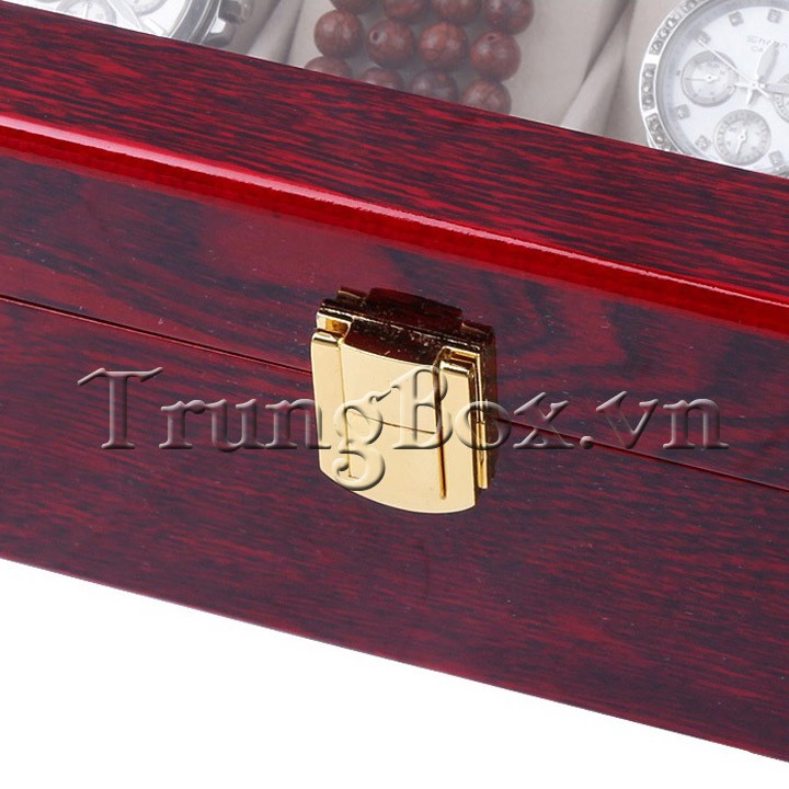 Hộp Đựng Đồng Hồ 3 Ngăn Vỏ Gỗ Sơn Mài SAIKE - Mã 503R