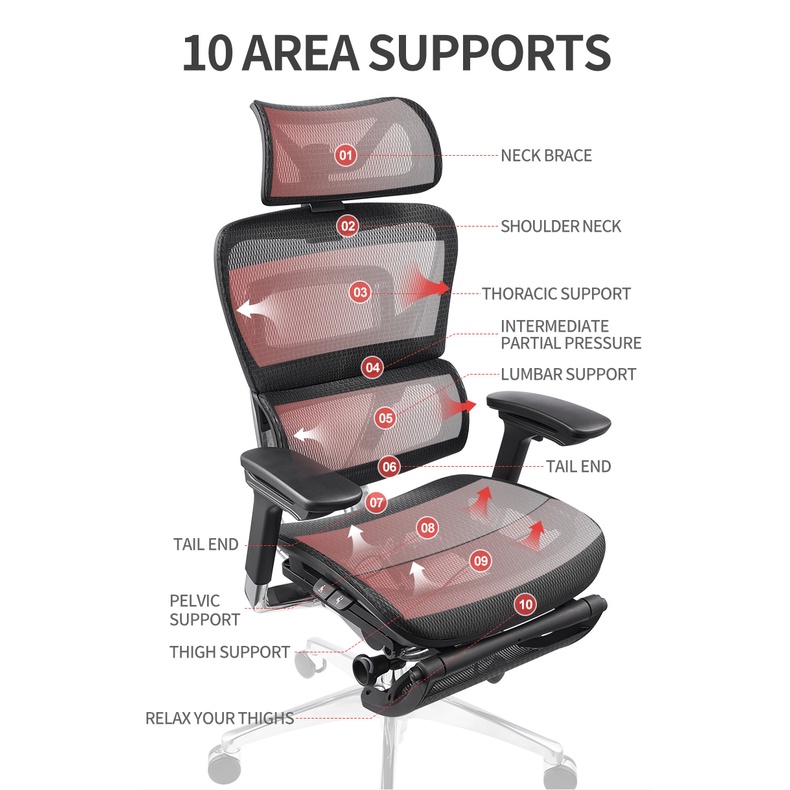 Ghế Công Thái Học Ergonomic Ergoup Fly Pro Xám