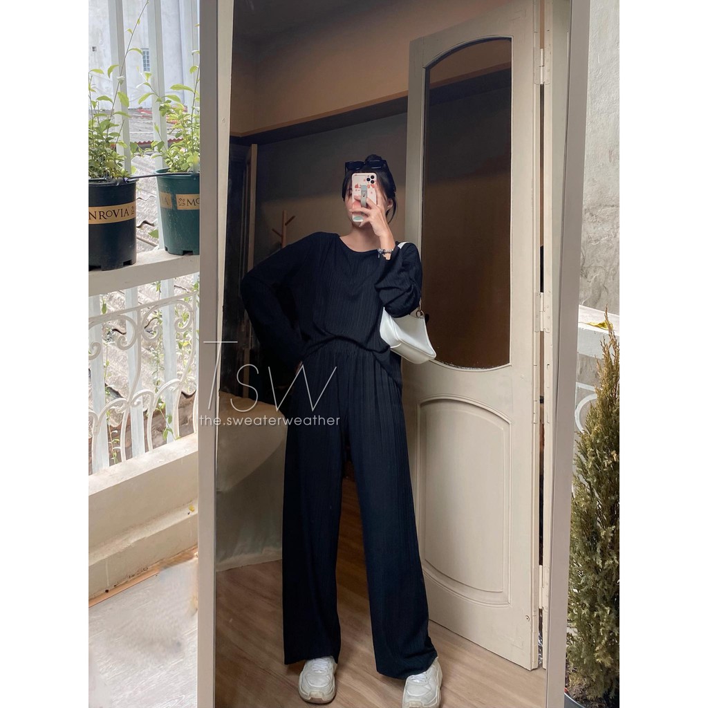 Set dập ly áo tay suông quần suông TSW (Ảnh thật) | BigBuy360 - bigbuy360.vn