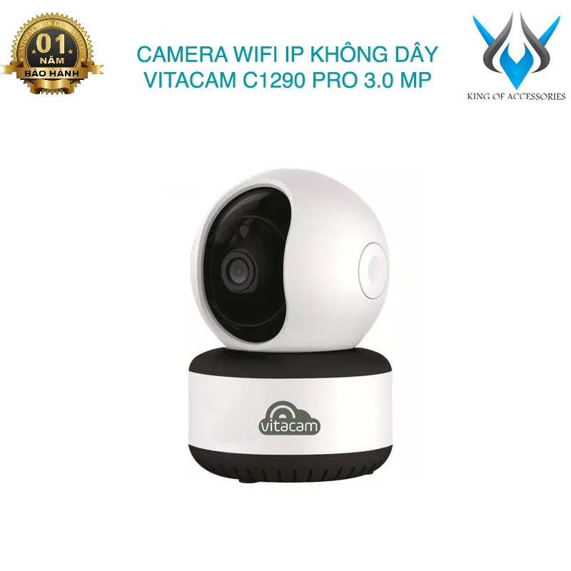 Camera IP Wifi Vitacam C1290 Pro 3.0MP FullHD+ 1536P hồng ngoại ban đêm, góc quan sát siêu rộng (Trắng) - Phụ Kiện 1986