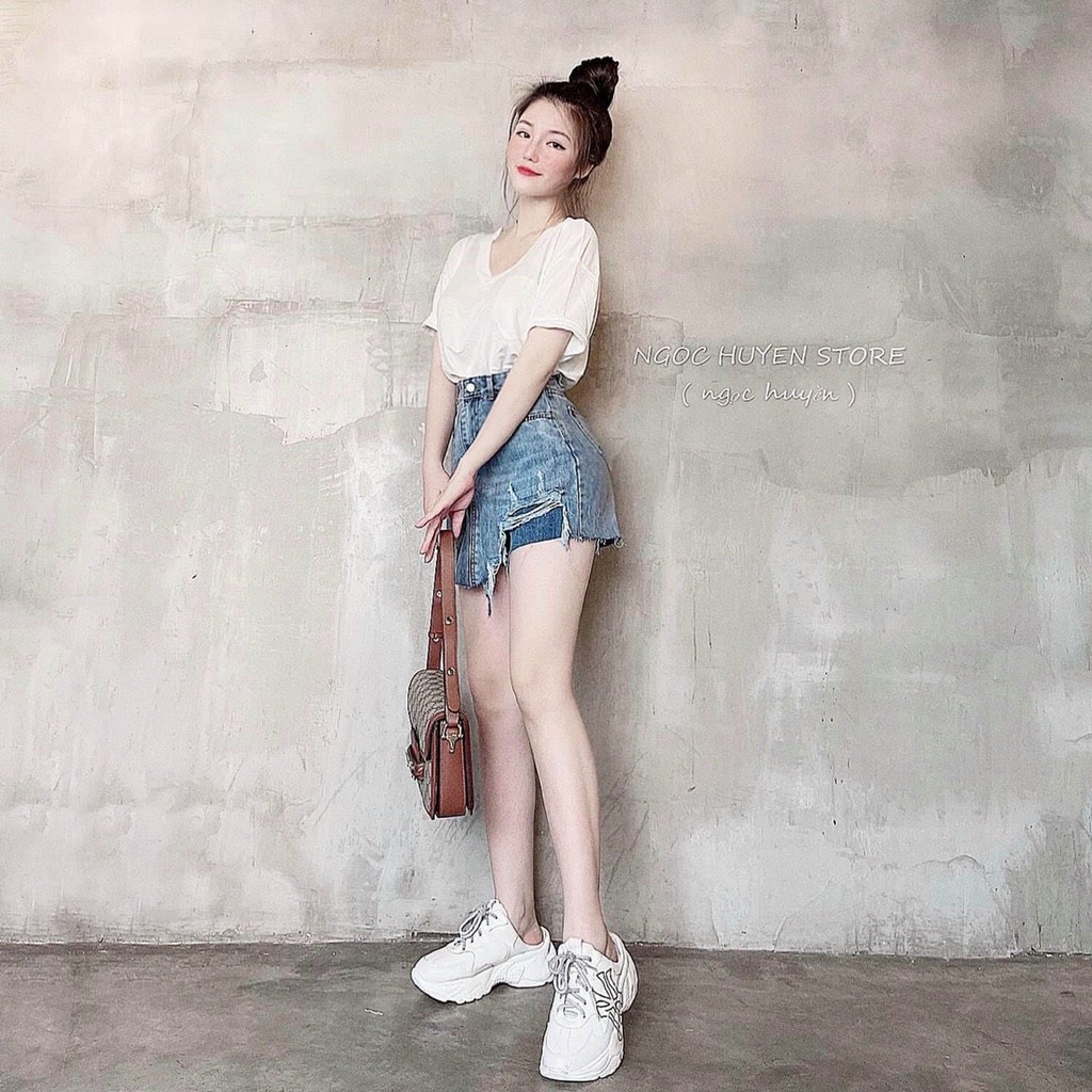 Chân váy jean tua rua (hình thật)- chân váy jean rách ngọc huyền - CAROTSHOP | BigBuy360 - bigbuy360.vn