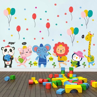 decal dán tường thú vui vẻ bóng bay