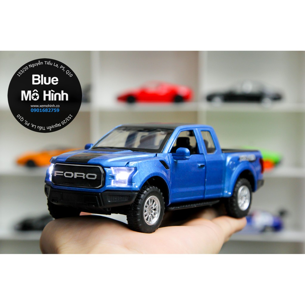 Blue mô hình | Xe mô hình Ford F150 Raptor Pickup bán tải 1:32 Xanh