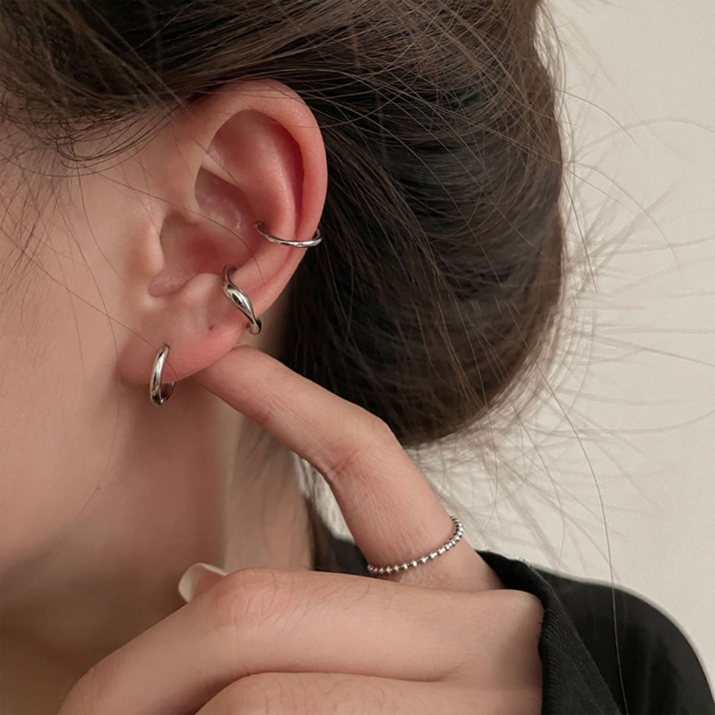 Lớn Khuyên Tai Kẹp Vành Tai Không Cần Xỏ Lỗ Mùa Đông Sang Trọng Cao Cấp Cho Nữ