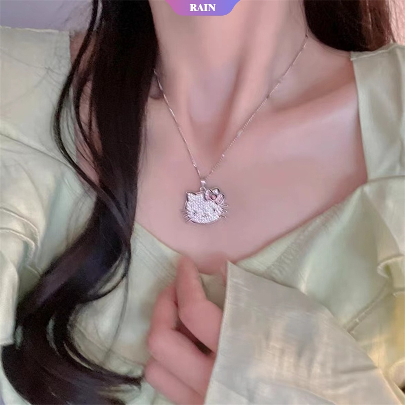 SANRIO Vòng cổ Mặt Hình Mèo Hello Kitty Bằng Hợp Kim 2022 Thời Trang Dành Cho Nữ