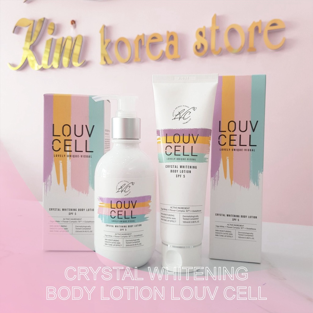 Kem dưỡng trắng nâng tone cấp ẩm mềm mịn da body Louv cell crystal whitening body lotion