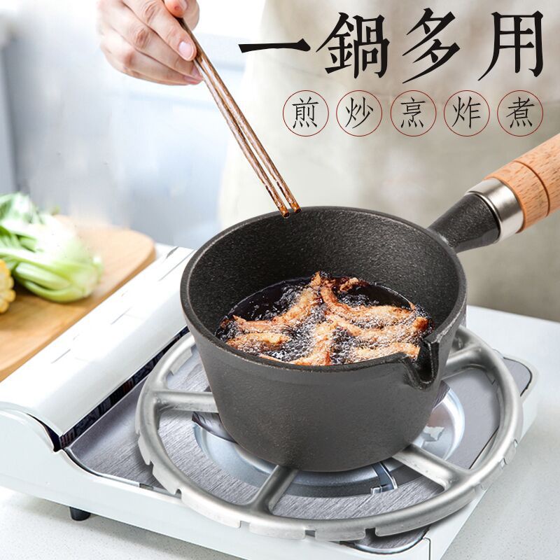 Nồi Nấu Lẩu Mini Tay Cầm Bằng Gỗ Tiện Dụng Cho Nhà Bếp
