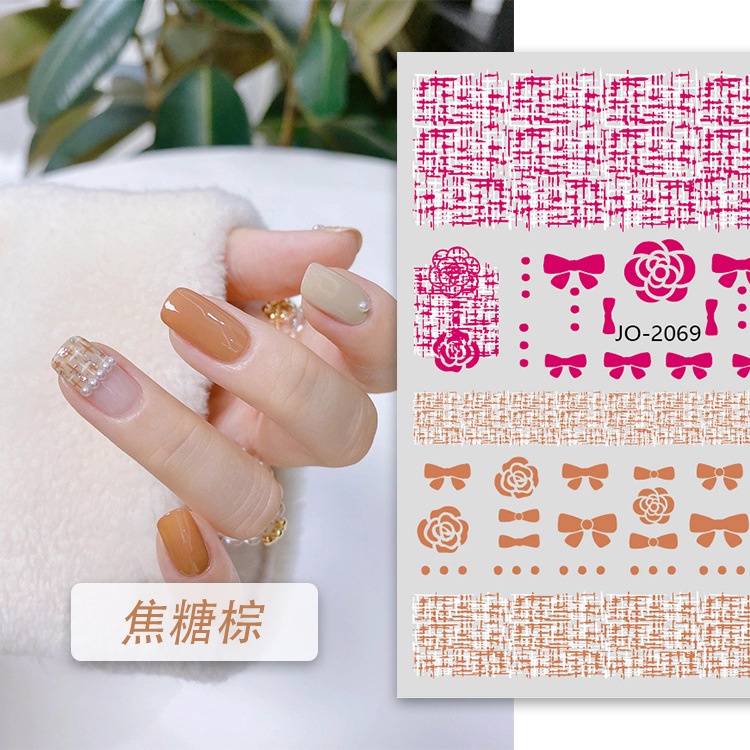 Miếng Dán Trang Trí Móng Tay Nghệ Thuật Họa Tiết Kẻ Sọc Trắng Đen Phong Cách retro