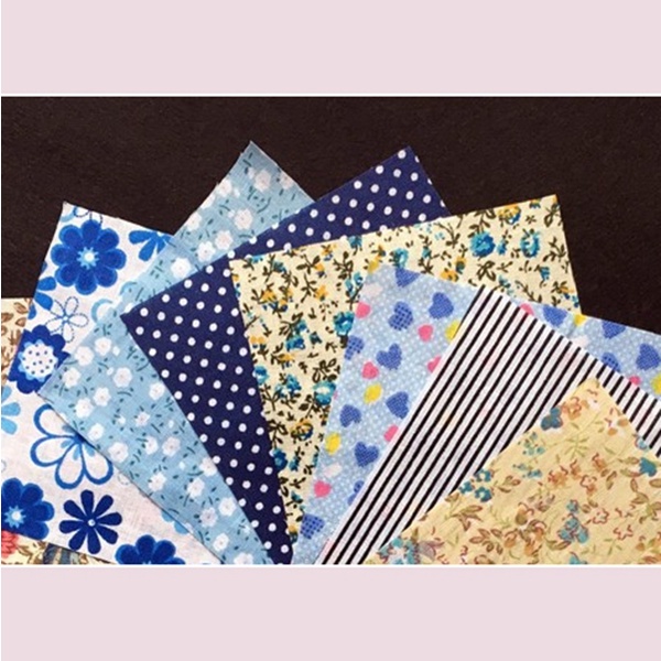 Bộ 60 miếng vải cotton 10cmx10cm may vá quần áo
