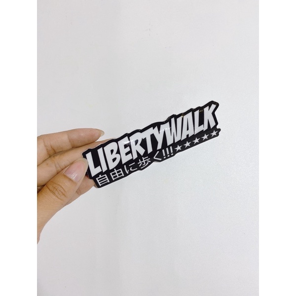 Tem dán chữ Libertywalk trắng đen siêu hot, trang trí xe máy laptop siêu đẹp