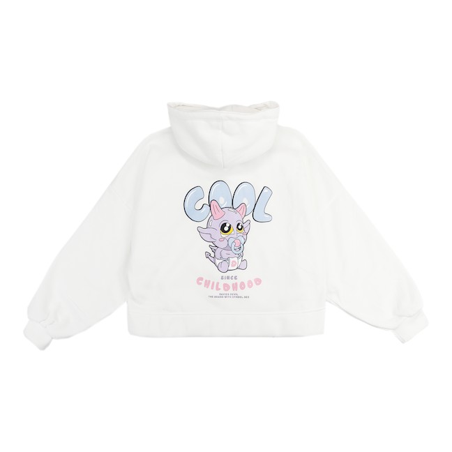 [Mã WABRMM505 giảm 12% đơn 250K] Áo khoác hoodie croptop nữ DAVIES - Zip Cool Childhood Hoodie.