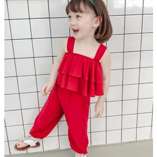 Set bộ áo 2 dây quần ống rộng cho bé gái