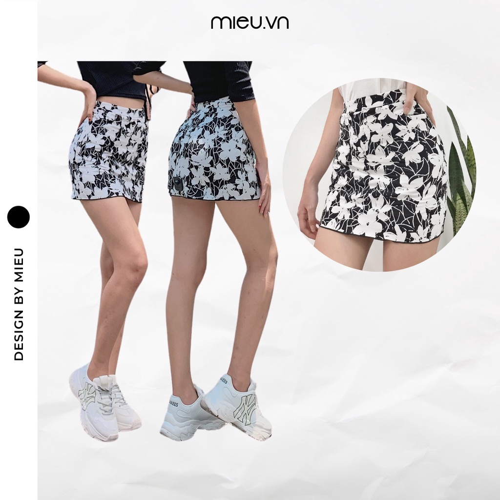 Váy skort họa tiết viền đen - FJN18