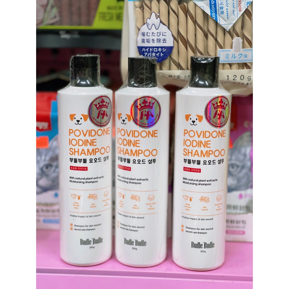 Sữa Tắm Trị Viêm Da Cho Chó Budle' Budle Povidone Iodine 300ml