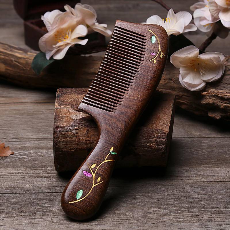 Lược Chải Tóc Bằng Gỗ Đàn Hương Tự Nhiên Chống Tĩnh Điện Mát Xa Da Đầu