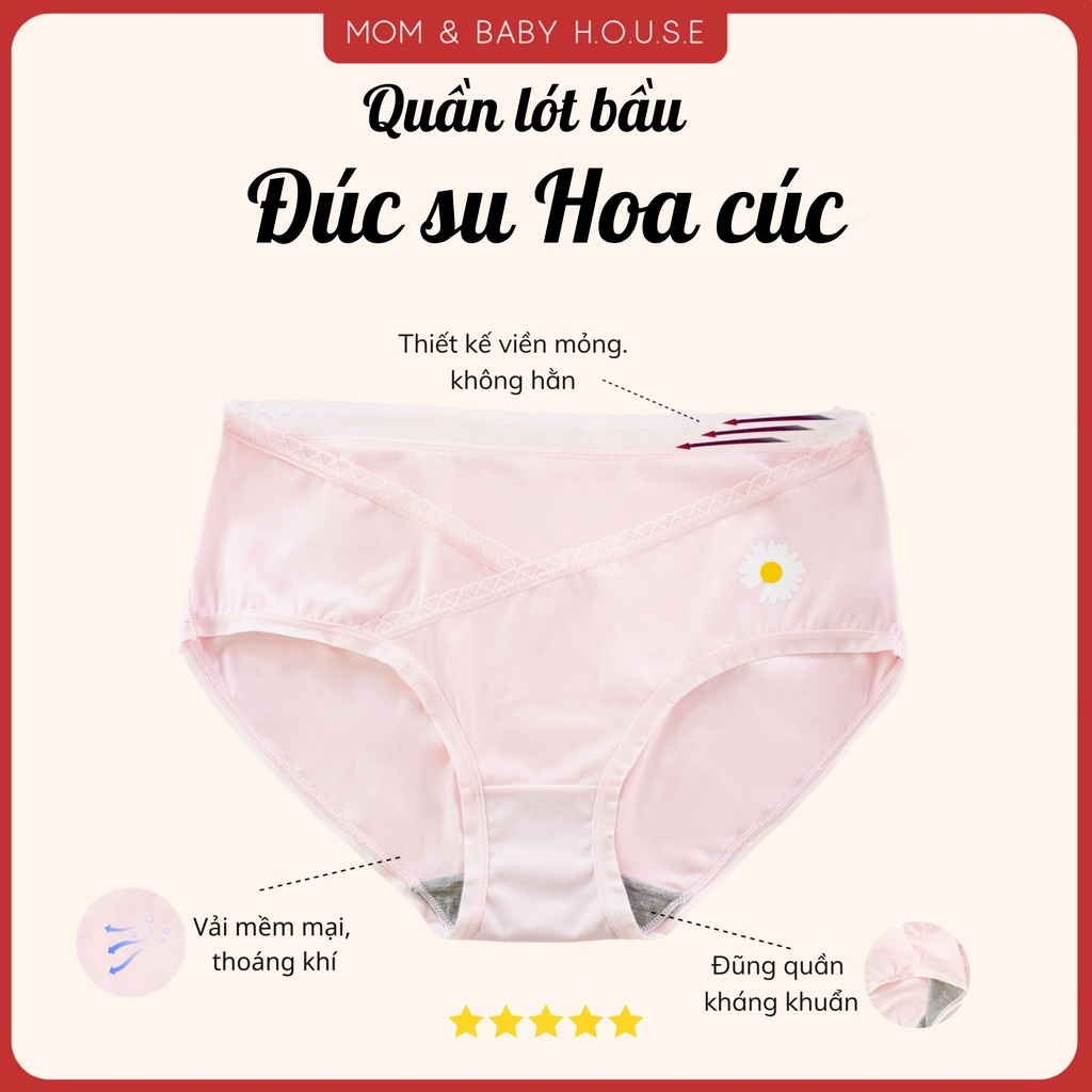 Quần chip bầu và sau sinh đúc su viền ren hoa cúc