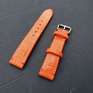 Dây đồng hồ handmade da cá đuối (Màu cam)