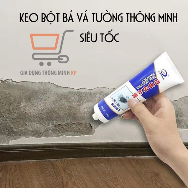 Keo Vá Tường Nhật Bản Cao Cấp Tặng Dụng Cụ Đi Kèm - Siêu Bền Chống Thấm Vá Mọi Vết Nứt Tường