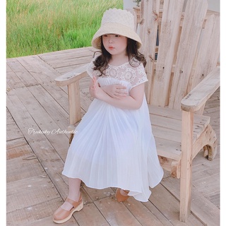Đầm maxi trắng phối ren tùng váy xếp ly⚡ free ship⚡️