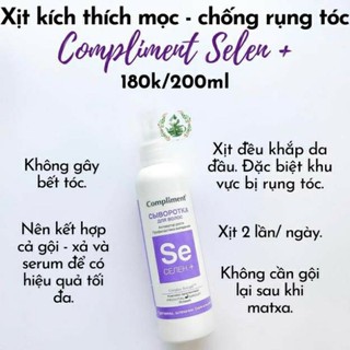 XỊT Kích thích siêu mọc tóc chống rụng tóc Compliment selen+