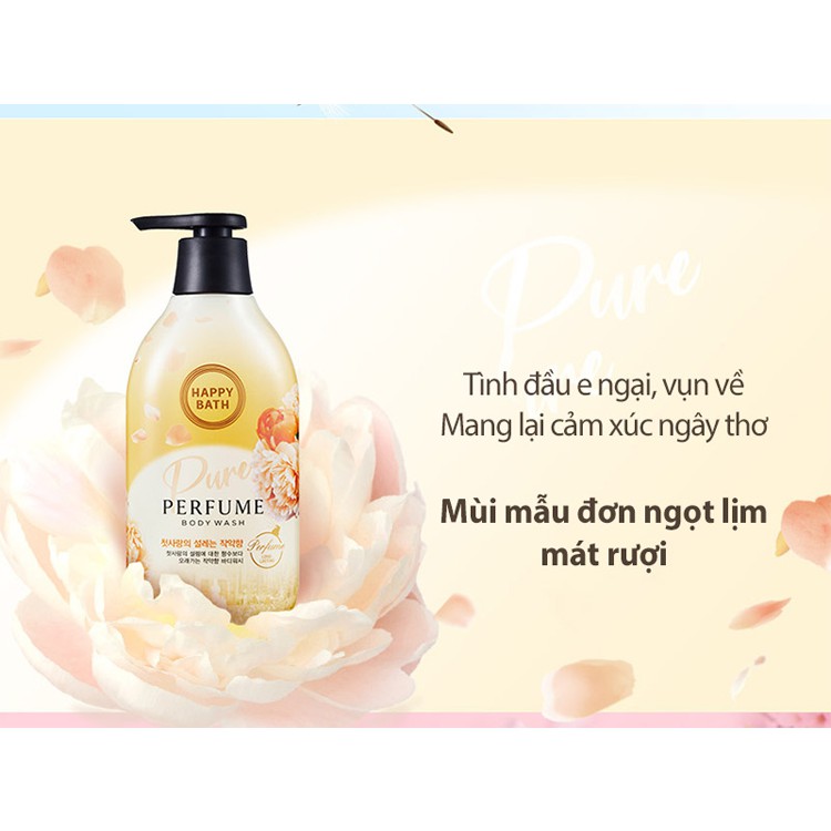 Sữa Tắm HAPPY BATH Body Wash - Pure White Peony 900ml