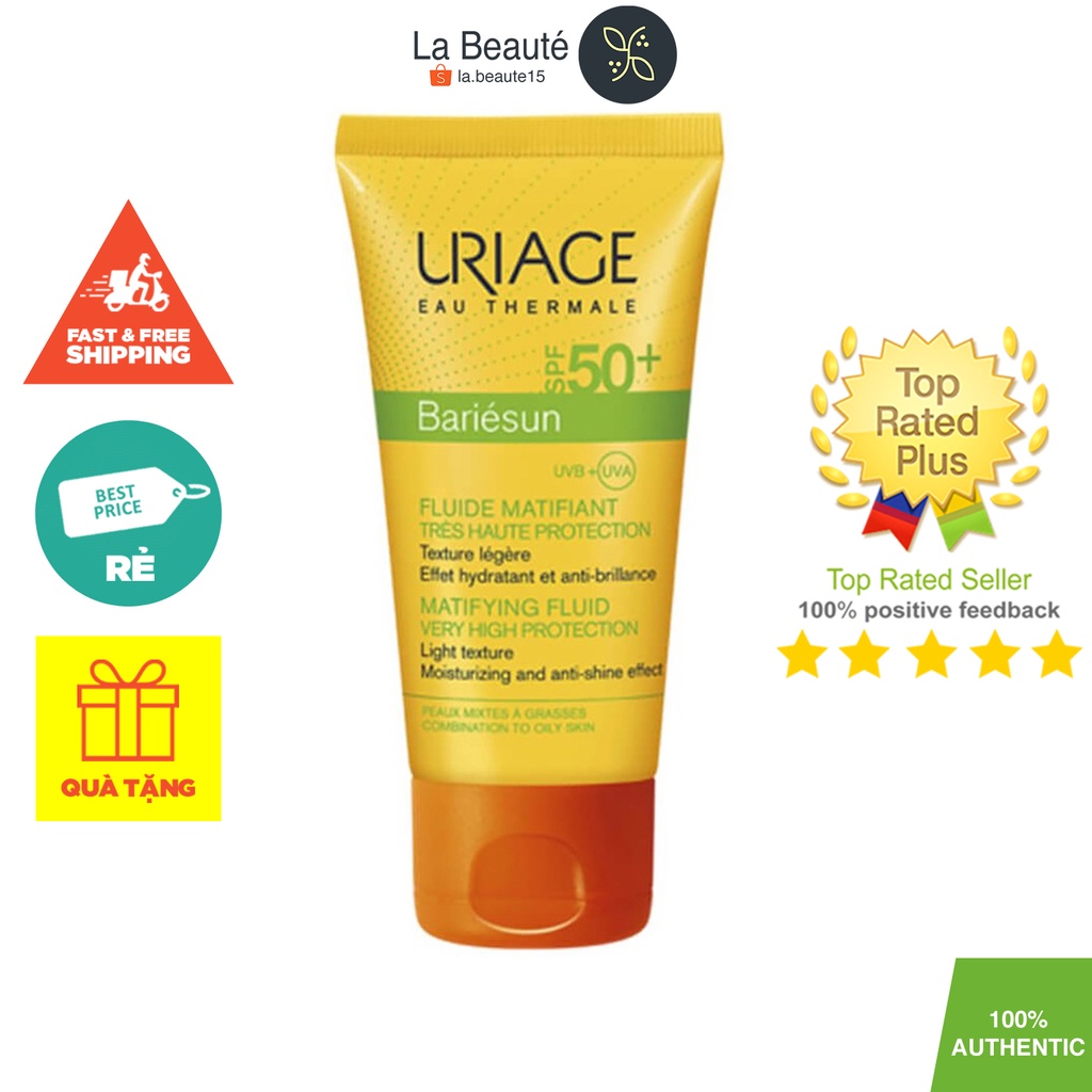 Uriage Bariésun Mat Fluide SPF50+ - Kem Chống Nắng Kiềm Dầu 50ml