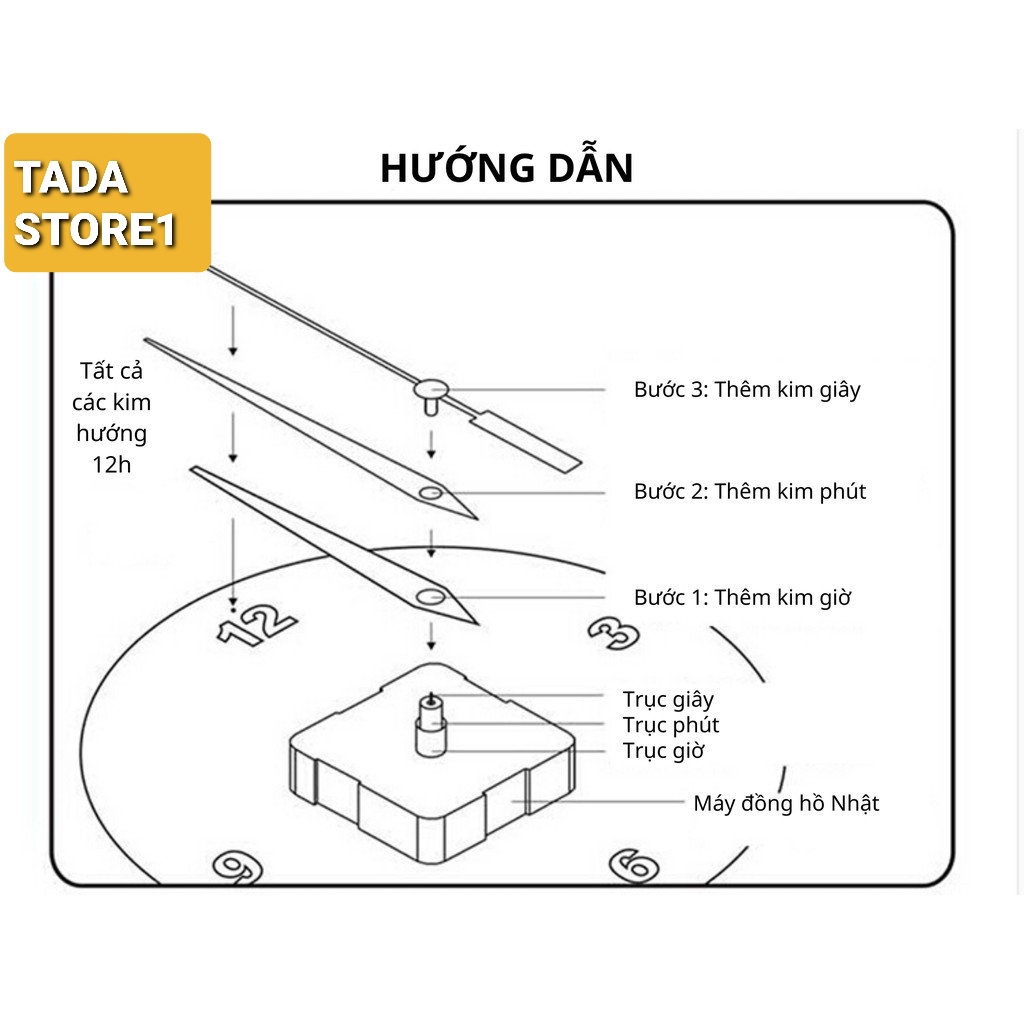 Đồng Hồ Trang Trí Dán Tường 3D Phong Cách Châu Âu Độc Đáo, Máy Kim Trôi Êm Ái