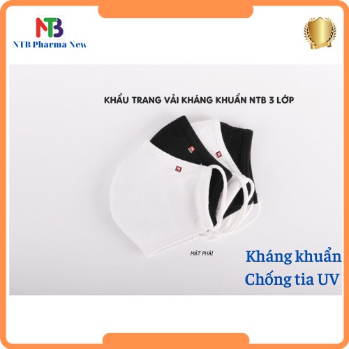 [NTB] Khẩu Trang Vải Kháng Khuẩn 3 Lớp 100% Cotton. Tái sử dụng 30 lần | BigBuy360 - bigbuy360.vn