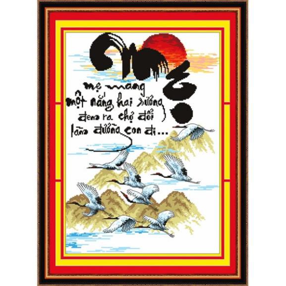 - Tranh thêu chữ thập thư pháp chữ mẹ tp13 (tự thêu) NCS-NGỌC CHÂU SHOP